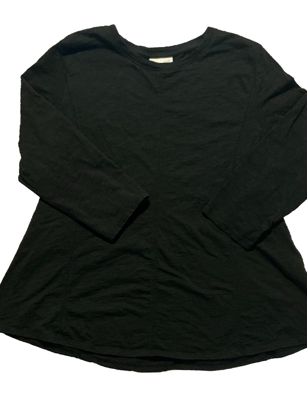 J. Jill Black Long-Sleeve Scoop Neck Top